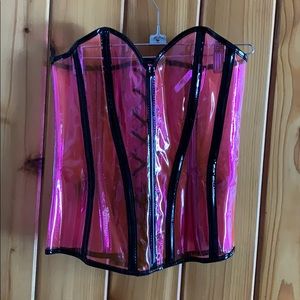 See-through pink corset